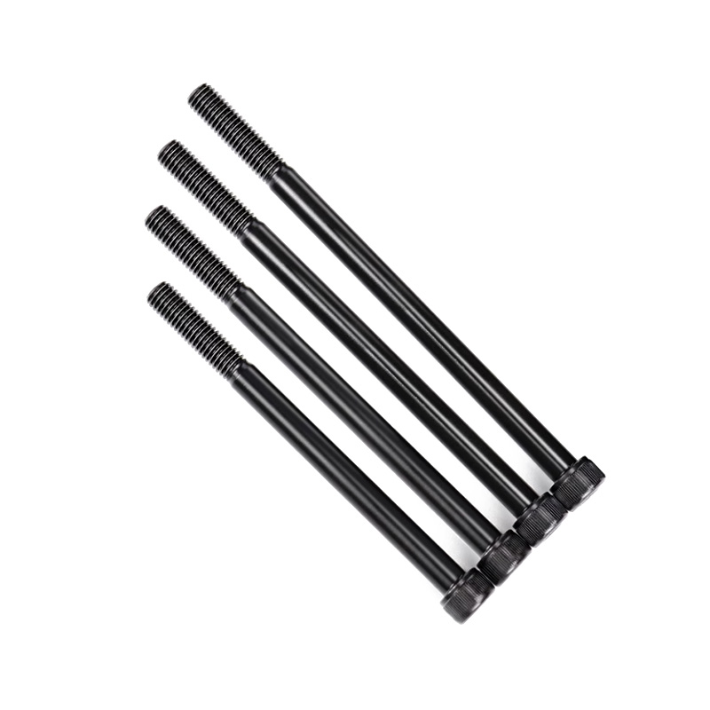 Skru soket heksagon separuh thread hitam