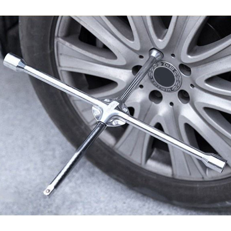 45# Steel Universal 4 Way Cross Wrench Untuk Tayar 45# Steel Universal 4 Way Cross Wrench Untuk Tayar
