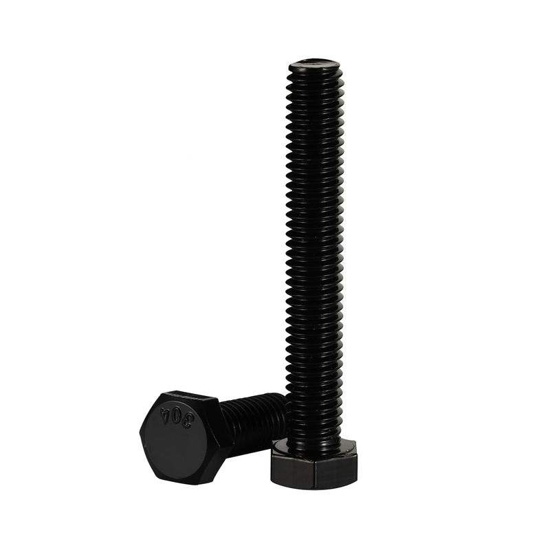 SS304 A2-70 Oksida Hitam Benang Penuh Bolt Heksagon DIN 933